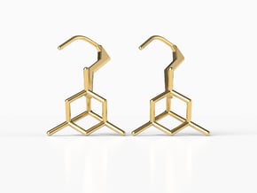 DIAMOND EARRINGS in Natural Brass