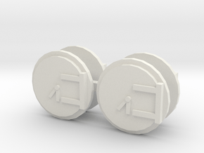 Smokebox Door 12mm (ERTL, WR, etc.) in White Natural Versatile Plastic