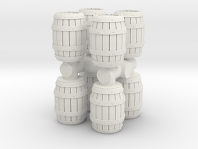 Wooden Barrel (x8) 1/100 in White Natural Versatile Plastic