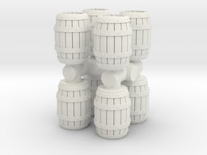 Wooden Barrel (x8) 1/87 in White Natural Versatile Plastic