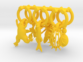 Model Organism Wine Charms with Tetrahymena in Yellow Processed Versatile Plastic