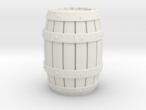 Wooden Barrel 1/43 in White Natural Versatile Plastic