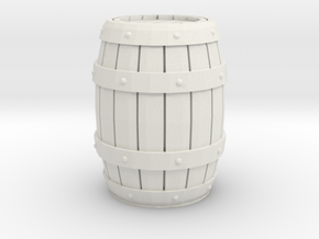 Wooden Barrel 1/24 in White Natural Versatile Plastic
