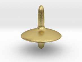 "Flying saucer" Spinning Top in Natural Brass