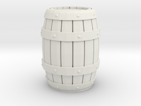 Wooden Barrel 1/12 in White Natural Versatile Plastic