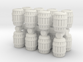 Wooden Barrel (x16) 1/120 in White Natural Versatile Plastic