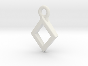 Diamond Charm / Pendant / Trinket in White Natural Versatile Plastic