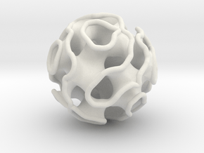 Gyroid Fidget Ball in White Natural Versatile Plastic: Medium