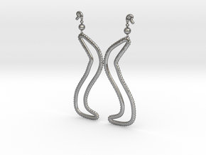 "S-haped" Ear Rings  in Natural Silver