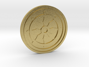 Dharma Wheel Coin in Natural Brass