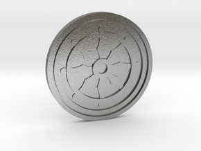 Dharma Wheel Coin in Natural Silver