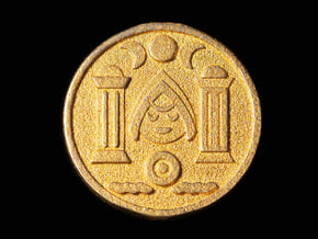 The High Priestess Coin in Polished Gold Steel