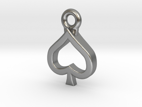 Spade Charm / Pendant / Trinket in Natural Silver