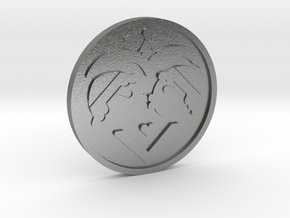 The Lovers Coin in Natural Silver
