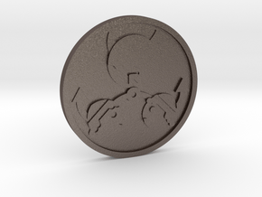 The Devil Coin in Polished Bronzed-Silver Steel