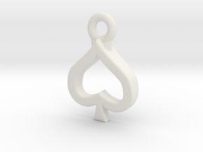 Spade Charm / Pendant / Trinket in White Natural Versatile Plastic