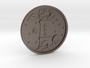 The Tower Coin in Polished Bronzed-Silver Steel