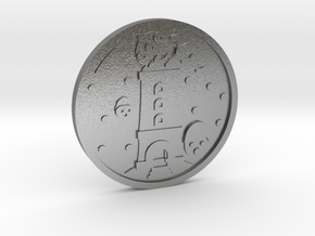 The Tower Coin in Natural Silver