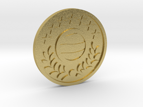 The World Coin in Natural Brass