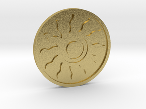 The Sun Coin in Natural Brass