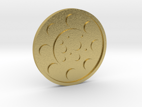 The Moon Coin in Natural Brass