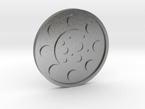 The Moon Coin in Natural Silver