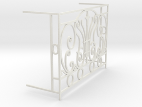 1:12 Balustrade, balcony, railing  French door in White Premium Versatile Plastic