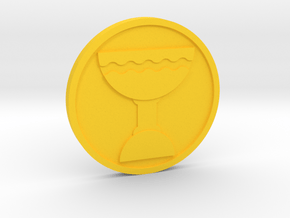 Ace of Cups Coin in Yellow Processed Versatile Plastic