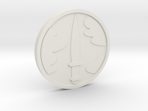 Ace of Swords Coin in White Premium Versatile Plastic