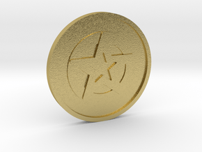 Ace of Pentacles Coin in Natural Brass