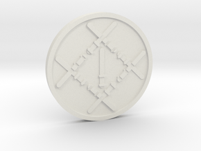 Nine of Wands Coin in White Premium Versatile Plastic