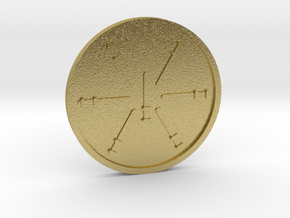 Seven of Wands Coin in Natural Brass