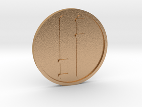Two of Wands Coin in Natural Bronze
