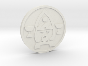 King of Cups Coin in White Premium Versatile Plastic