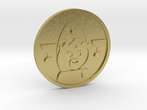 King of Cups Coin in Natural Brass