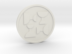 Four of Cups Coin in White Premium Versatile Plastic