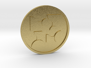 Four of Cups Coin in Natural Brass