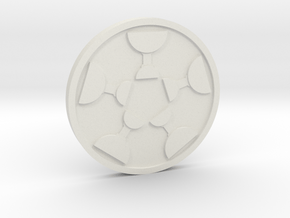 Five of Cups Coin in White Premium Versatile Plastic