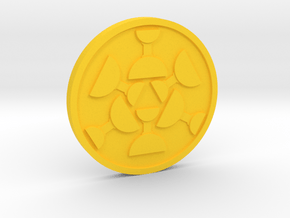 Six of Cups Coin in Yellow Processed Versatile Plastic
