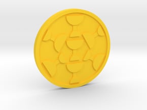 Seven of Cups Coin in Yellow Processed Versatile Plastic