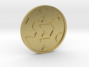 Seven of Cups Coin in Natural Brass