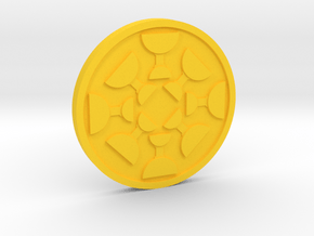 Eight of Cups Coin in Yellow Processed Versatile Plastic