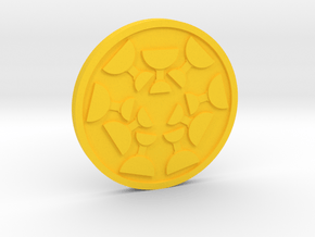 Nine of Cups Coin in Yellow Processed Versatile Plastic