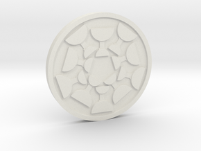 Ten of Cups Coin in White Premium Versatile Plastic
