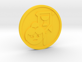 Page of Cups Coin in Yellow Processed Versatile Plastic