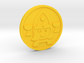 Queen of Cups Coin in Yellow Processed Versatile Plastic