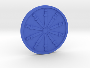 Ten of Swords Coin in Blue Processed Versatile Plastic