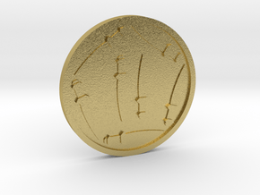 Seven of Swords Coin in Natural Brass
