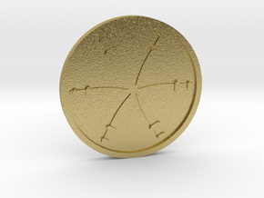 Six of Swords Coin in Natural Brass