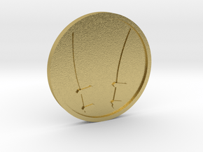 Two of Swords Coin in Natural Brass